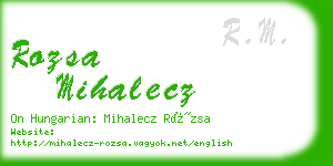 rozsa mihalecz business card